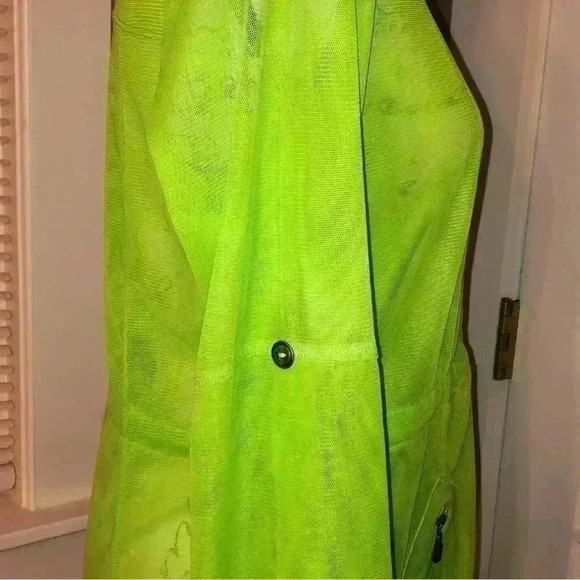 Neon Green Sheer jacket with Toggle Drawstring Waist - Picture 3 of 12